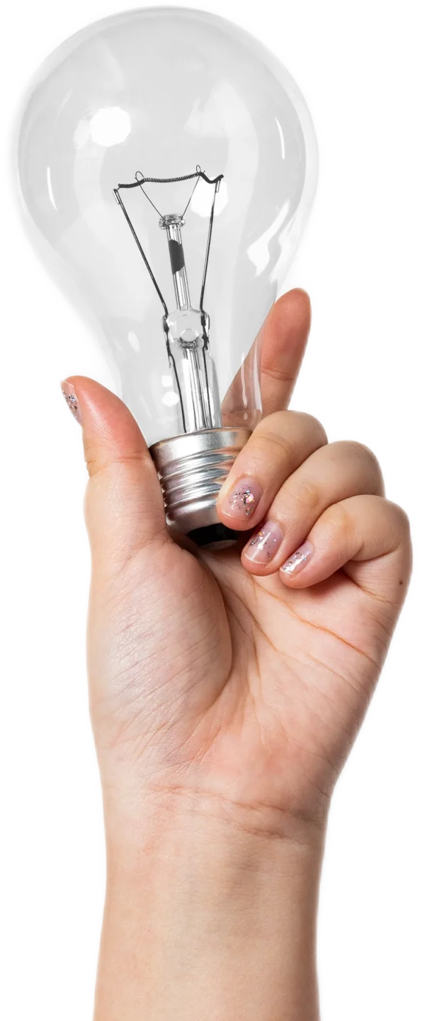 hand holding bulb